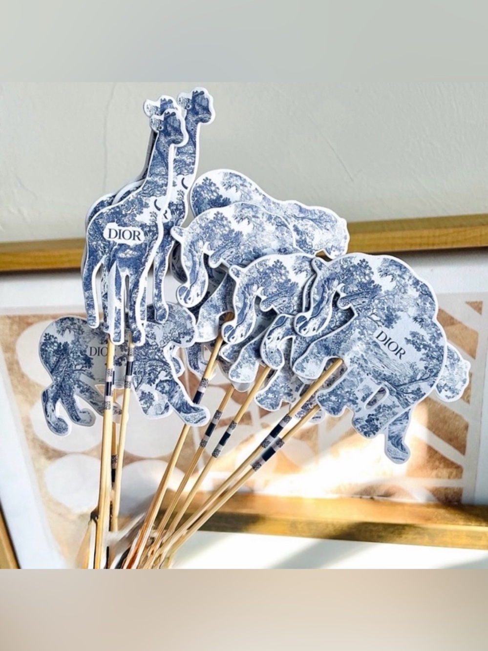 Limited Edition Dior Animal Decorative Sticks/ Cake Toppers w Fragrance - Picture 3 of 3